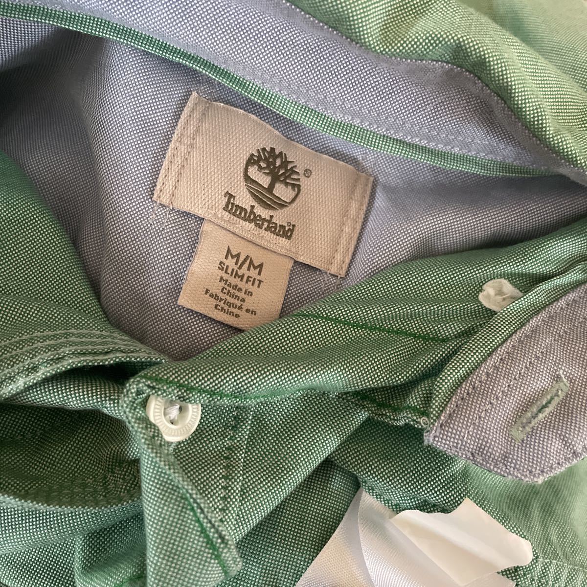  рубашка с коротким рукавом Timberland тонкий Fit M прекрасный товар прекрасный товар включая доставку! зеленый 