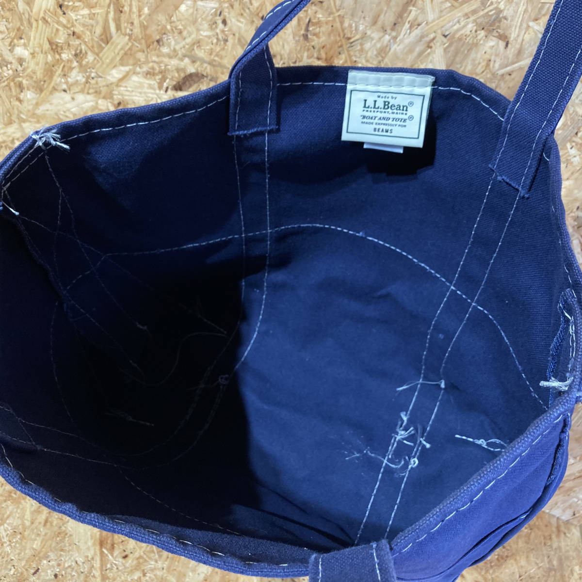 L.L.Bean BEAMS トート バッグ M 紺 コラボ 別注 限定 ビームス エルエルビーン BOAT AND TOTE_画像4