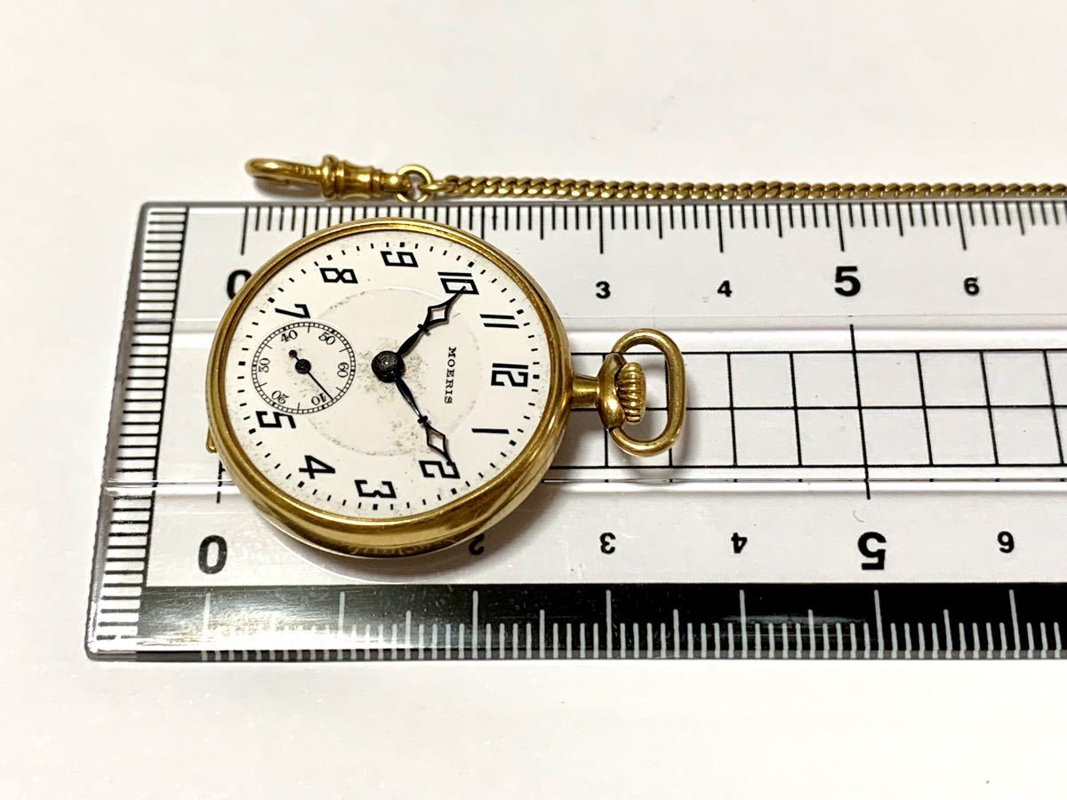 MOERIS 18金無垢一体ケース懐中時計 不動品 K18チェーン MOERIS 18金無垢一体ケース懐中時計 不動品 K18チェーン
