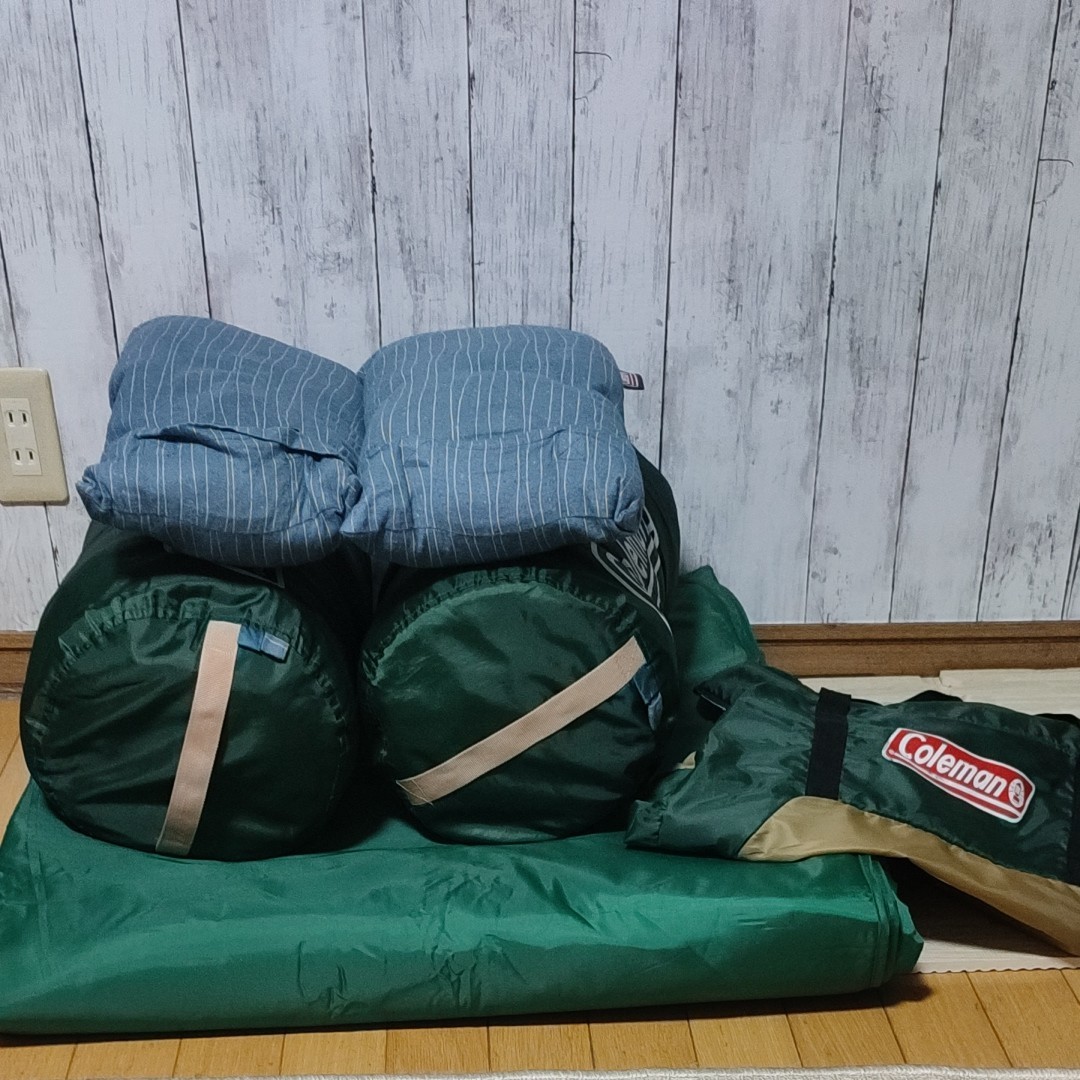 [アウトドア、キャンプ]Coleman 寝袋 封筒型シュラフ　インナーマットセット
