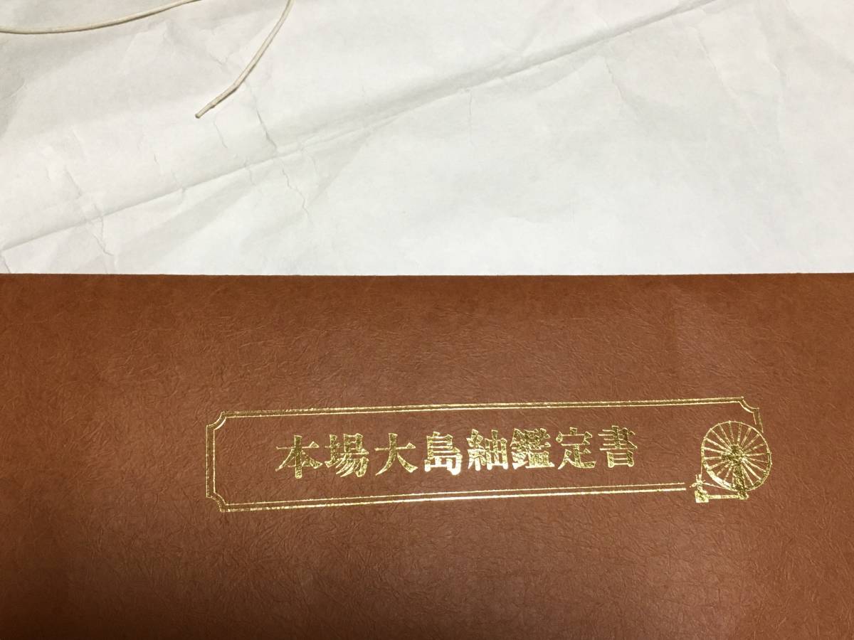鑑定書付未使用本場奄美大島紬 茶泥染 森林暈し柄 九マルキ(絣の種類)着物ファッション高藤謹製 総丈約158裄65袖丈48袖幅34前幅25後幅30cm_画像10