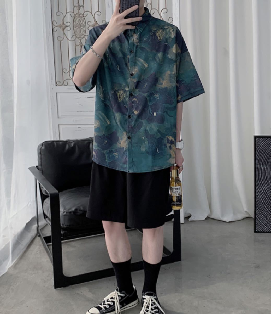 Paypayフリマ メンズシャツ 柄シャツ 韓国服 韓国風ファッション 大きめ お洒落 夏服 Paypayフリマ メンズシャツ 柄シャツ 韓国服 韓国風ファッション 大きめ お洒落 夏服