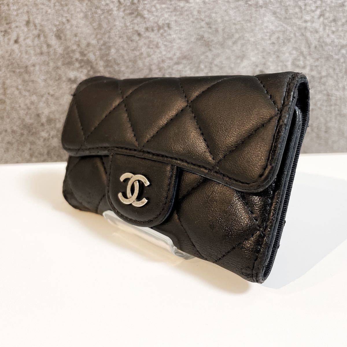 CHANEL シャネル マトラッセ キーケース ブラック ココマーク ラムスキン キャビアスキン