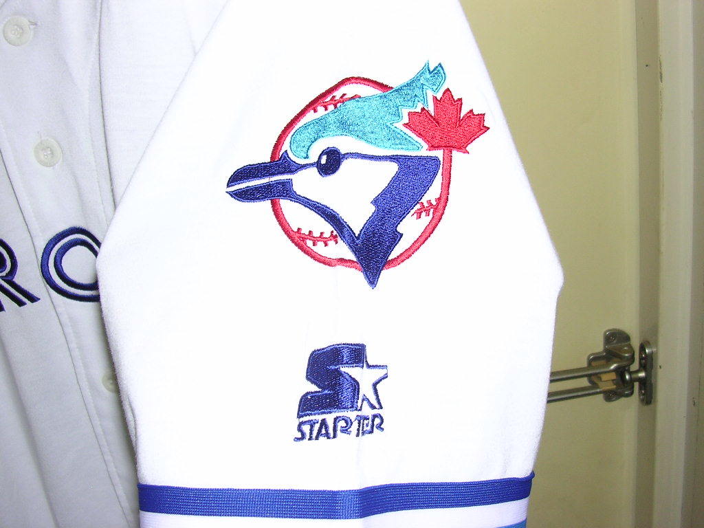 美品 90s 00s STARTER MLB Toronto Blue Jays jersey shirt L vintage old ブルージェイズ ユニフォーム ジャージ ベースボールシャツ_画像4