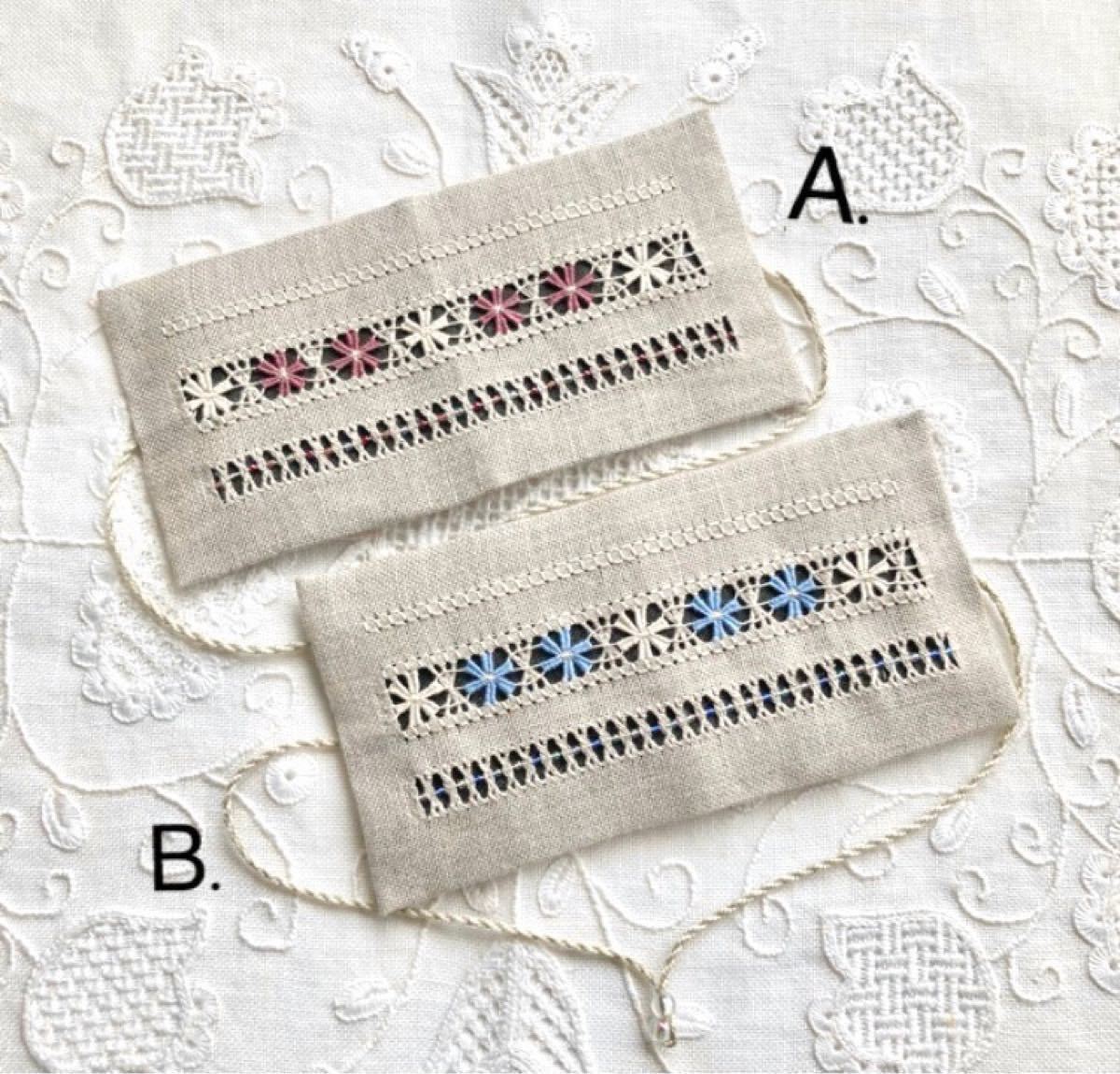 【刺繍キット】《A.ローズ系》ドロンワーク刺繍で作る ニードルブック リネン  