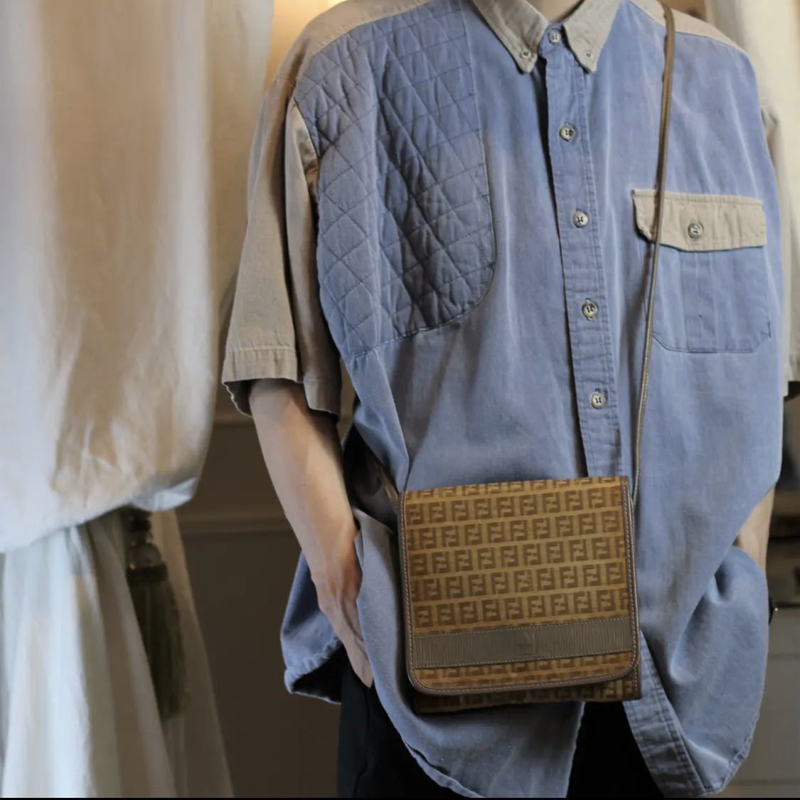 FENDI ZUCCA PATTERNED SHOULDER BAG MADE IN ITALY/フェンディズッカ
