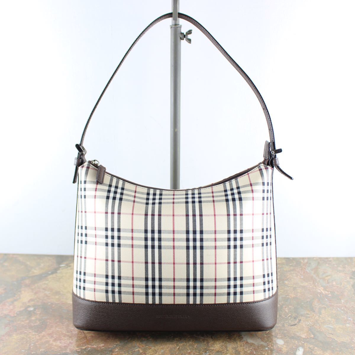 BURBERRY CHECK PATTERNED SEMI SHOULDER BAG/バーバリーチェック柄