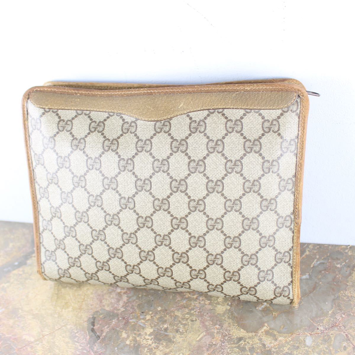 OLD GUCCI GG PATTERNED CLUTCH BAG MADE IN ITALY/オールドグッチGG柄クラッチバッグ_画像4