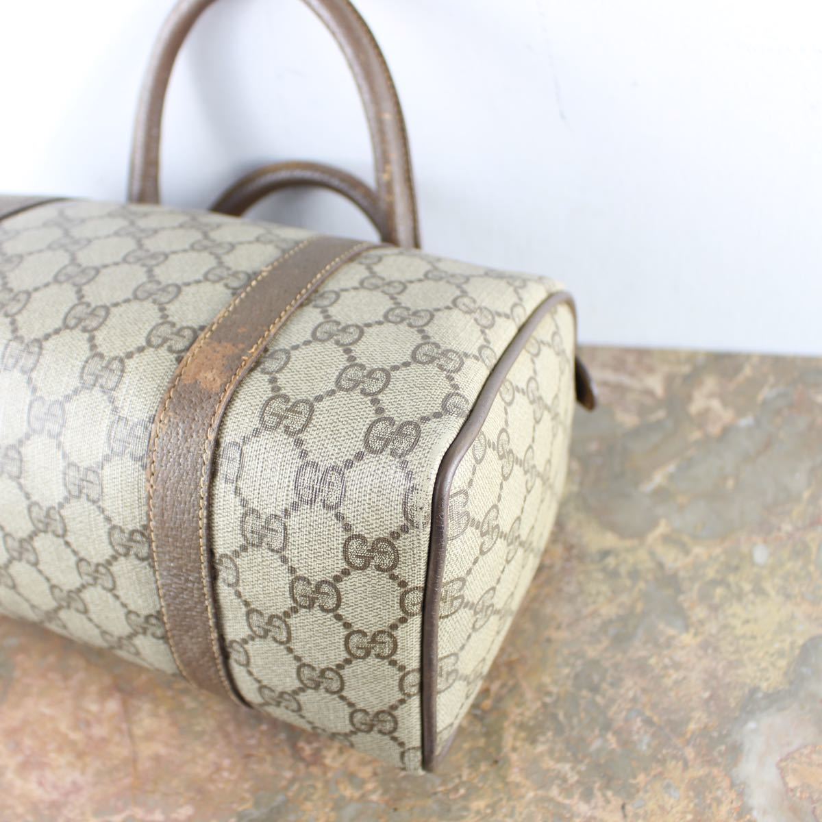 OLD GUCCI SHERRY LINE GG PATTERNED MINI BOSTON SHOULDER BAG MADE IN ITALY/オールドグッチシェリーラインGG柄ミニボストンバッグ