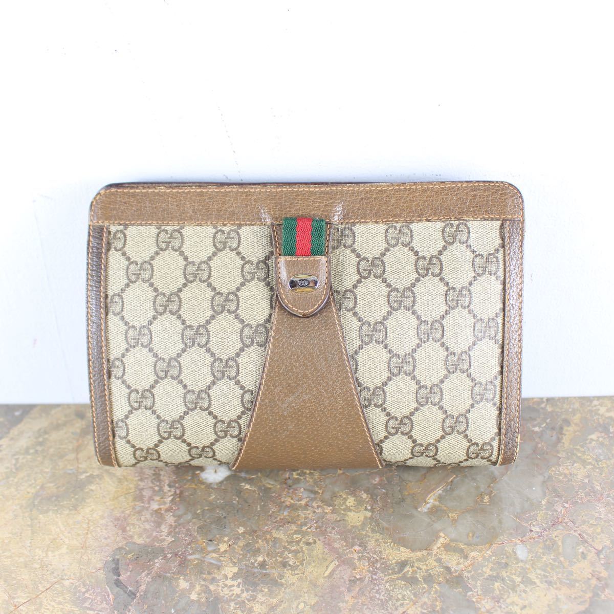 OLD GUCCI SHERRY LINE GG PATTERNED CLUTCH BAG MADE IN ITALY/オールドグッチシェリーラインGG 柄クラッチバッグ