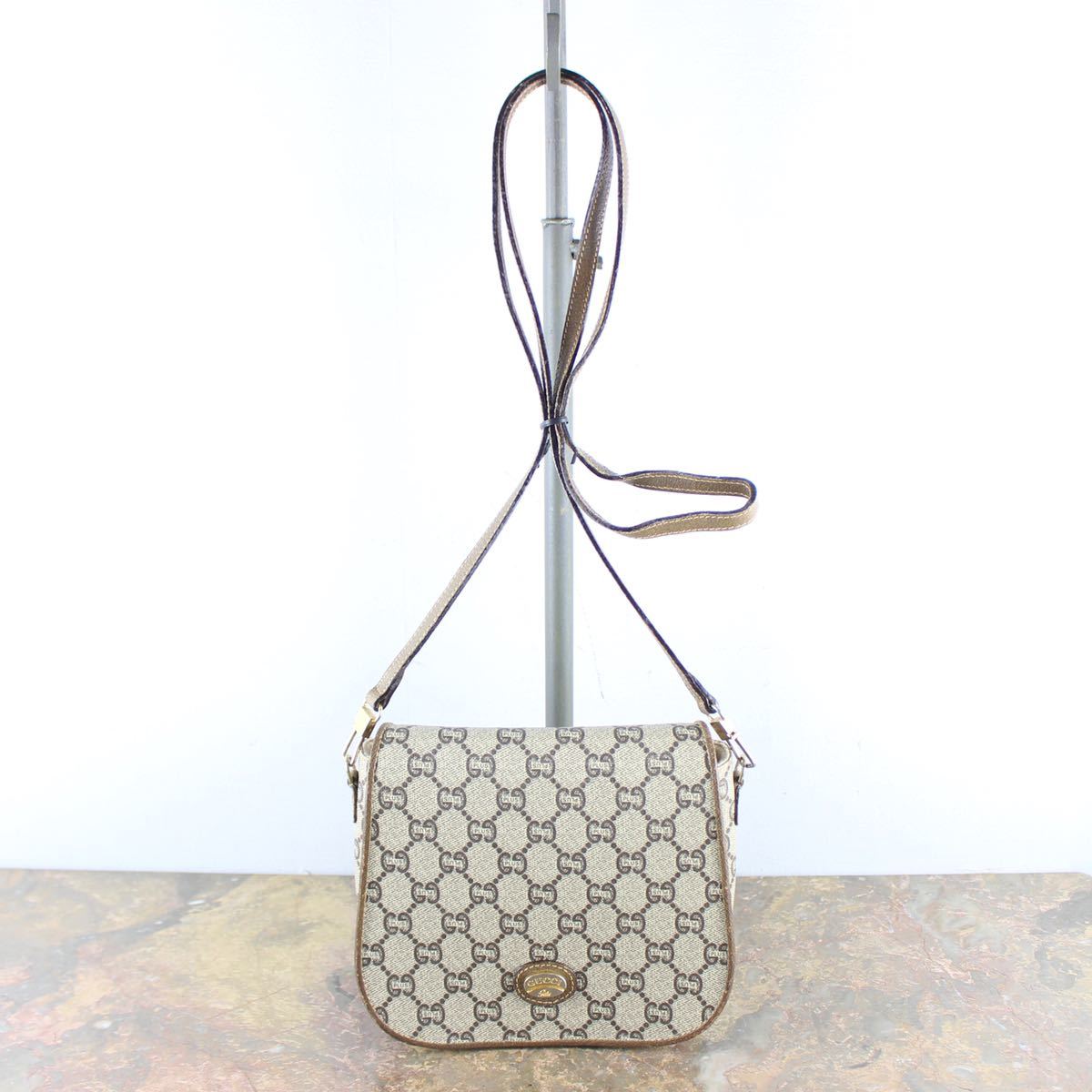 OLD GUCCI PLUS GG PATTERNED SHOULDER BAG MADE IN ITALY/オールドグッチプラスGG柄ショルダーバッグ