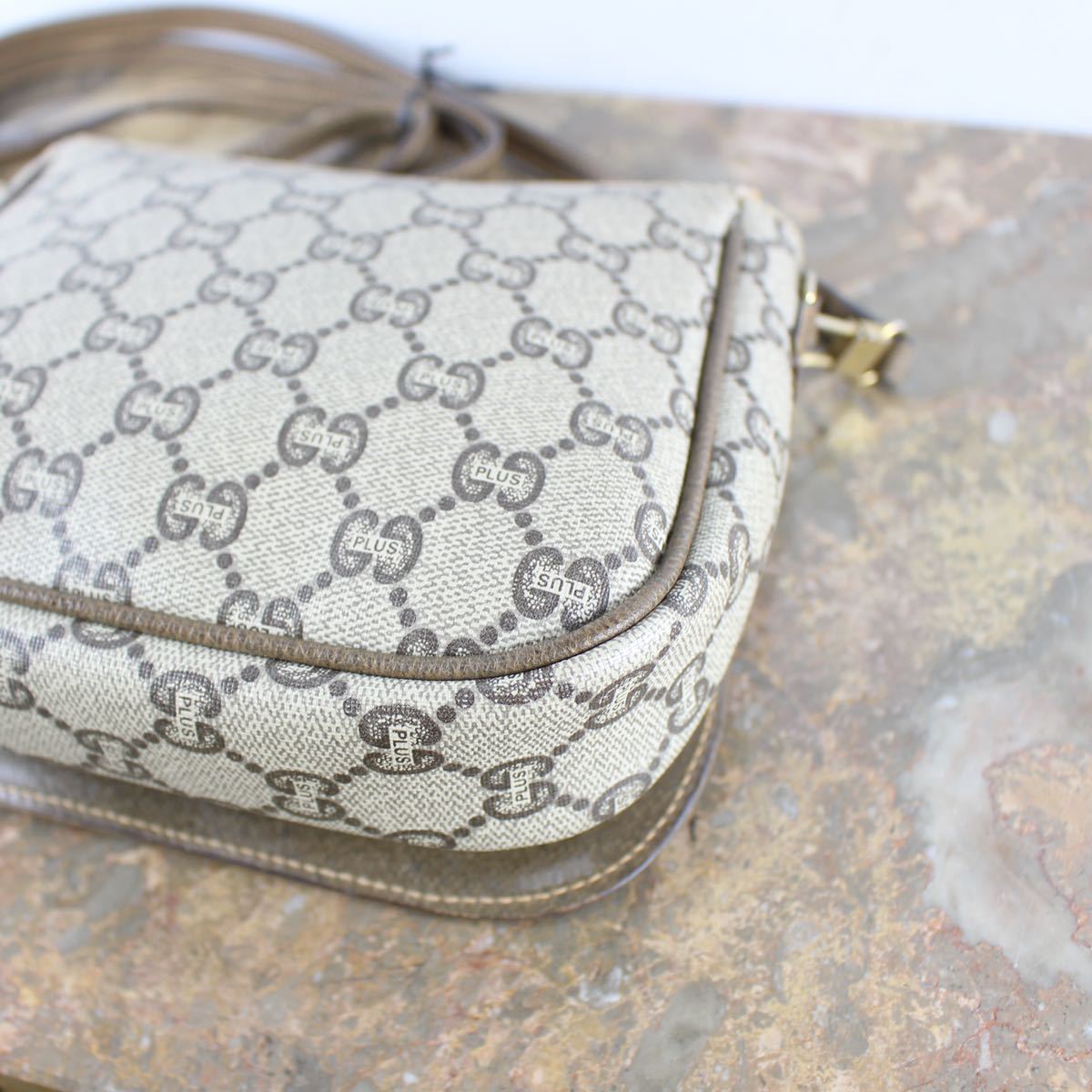 OLD GUCCI PLUS GG PATTERNED SHOULDER BAG MADE IN ITALY/オールドグッチプラスGG柄ショルダーバッグ