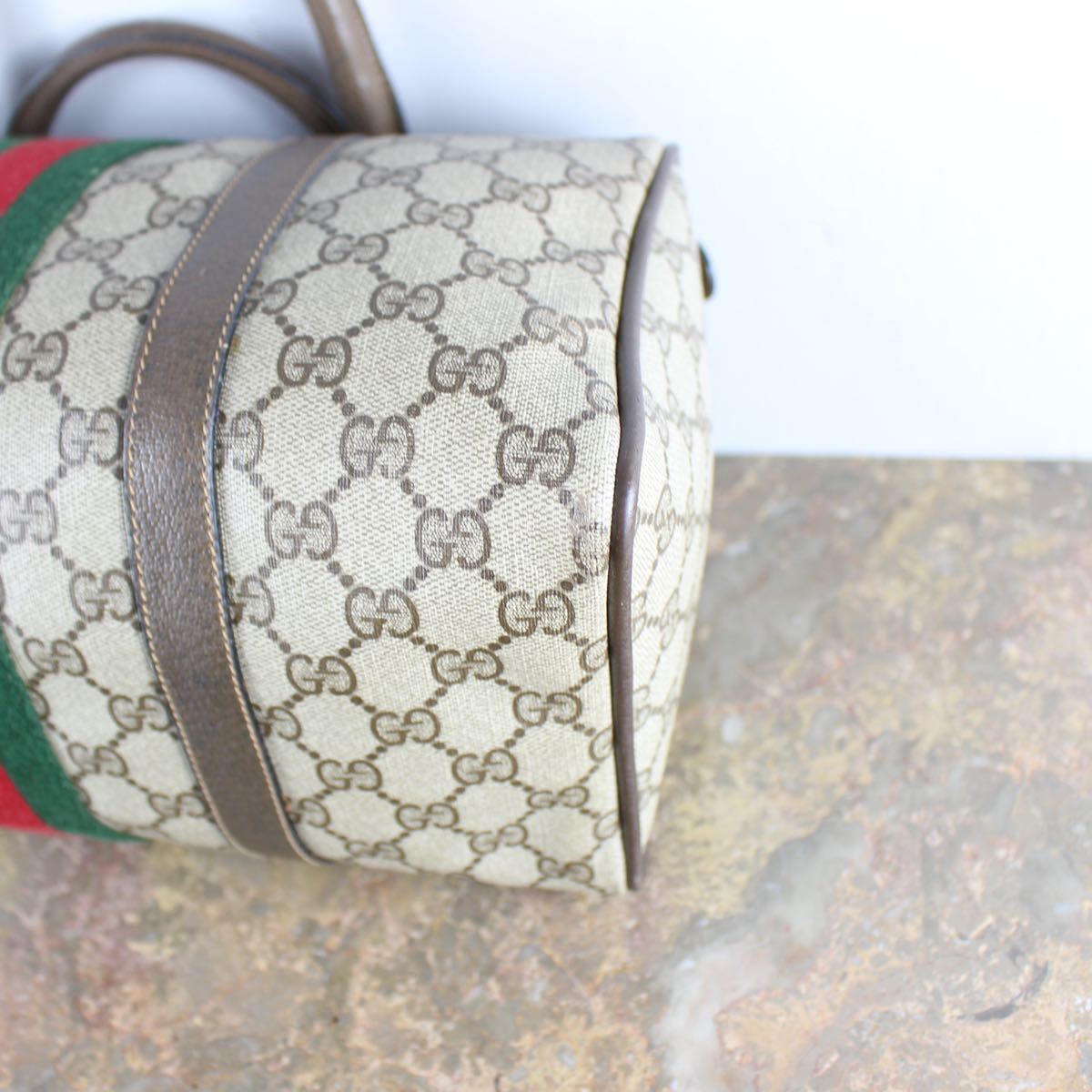 OLD GUCCI SHERRY LINE GG PATTERNED MINI BOSTON SHOULDER BAG MADE IN ITALY/オールドグッチシェリーラインGG柄ミニボストンバッグ