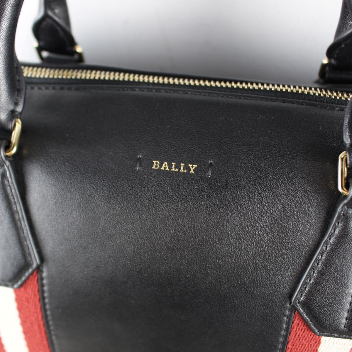 BALLY LINE LEATHER 2WAY BOSTON SHOULDER BAG/バリーラインレザー2wayボストンショルダーバッグ