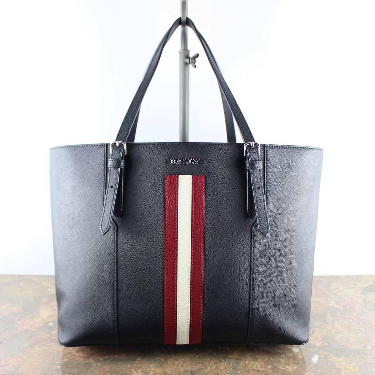 BALLY LINE LEATHER TOTE BAG/バリースープララインレザートートバッグ