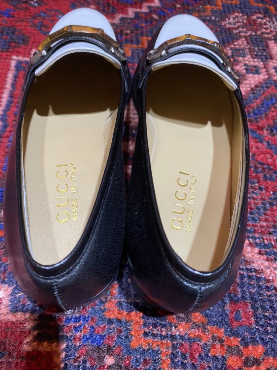 新品GUCCI BICOLOR BAMBOO LEATHER HORSE BIT LOAFER MADE IN ITALY/グッチバイカラーバンブーレザーホースビットローファー