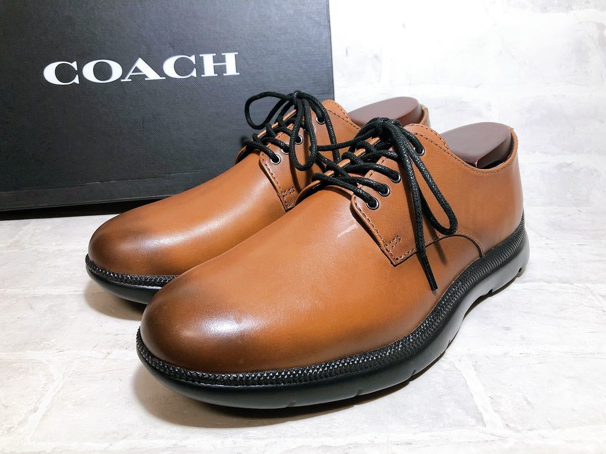 定価6.3万円【未使用】COACH コーチ 上質レザースニーカー 本革 茶