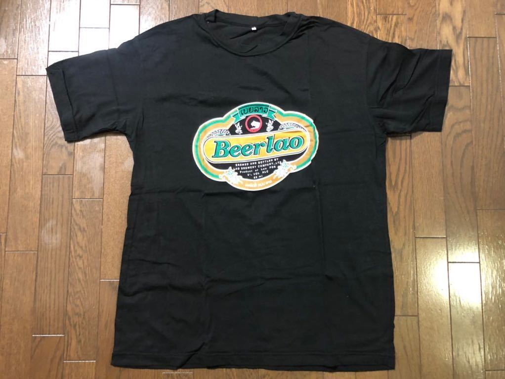 ★LAOS ラオス T SHIRT シャツ★BEER LAO ビア ラオ★XL EXTRA LARGE BLACK 黒★