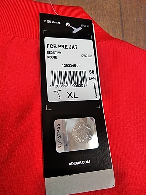 バイエルンミュンヘン プレゼンテーションジャケット XL 4XO フルスポンサーモデル アディダス 新品タグ付き 正規品 未使用 レッド_画像8