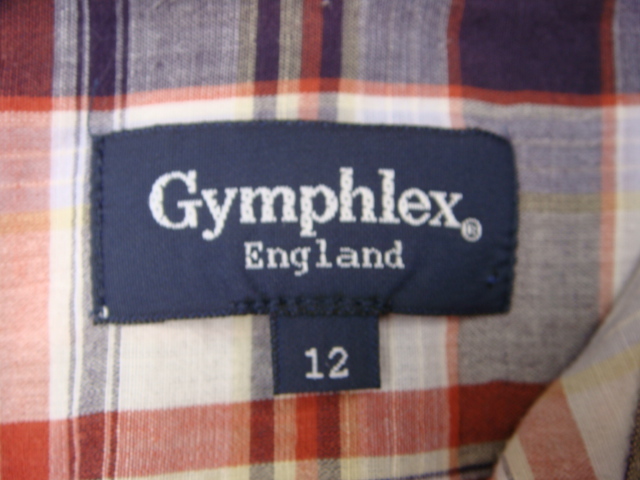 Gymphlex ジムフレックス シャツ チェック コットン麻混紡 貝ボタン 日本製  １２の画像5