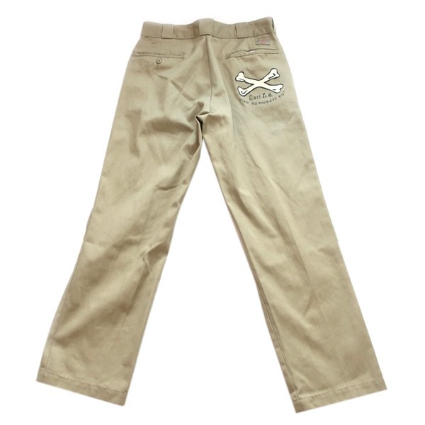 別注コラボ Dickies × East L.a. ディッキーズ 874 ハイウエスト スラックス ワークパンツ チノパン ベージュ W30 メンズ 古着