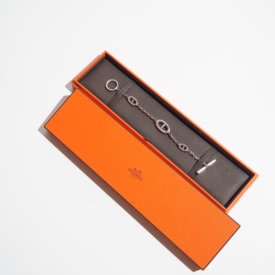 R7833P ●HERMES エルメス● Farandole ファランドール シルバー チェーンブレスレット / シェーヌダンクル レディース mks_画像4