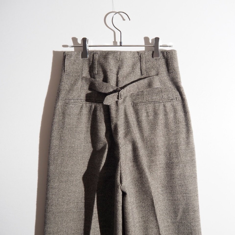 R6059P ▼YLEVE イレーヴ▼ 起毛ウール バックベルト付き ワイドパンツ ハウンドトゥース グレー 1 /ウールパンツ スラックス 秋冬 mks_画像4