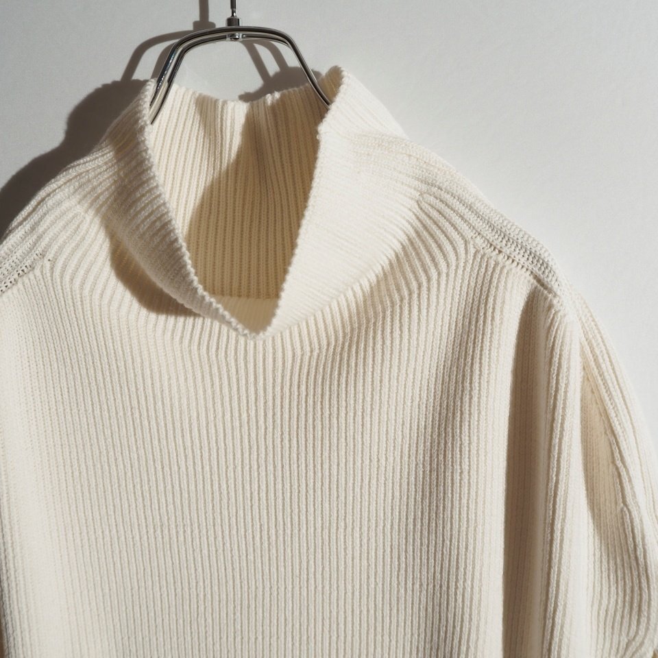 C5986P ▼MUSE de Deuxieme Classe ドゥーズィエムクラス▼ 26SS LEWES アゼ PONCHO ホワイト / ハイネック ニットポンチョ ベスト 春秋_画像2