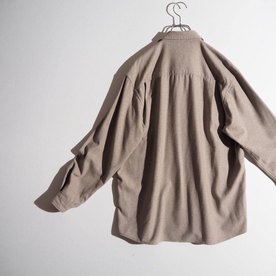 S1571P ▼AURALEE オーラリー▼ WOOL FULLING FLANNEL CLOTH SHIRTS フランネル ウールシャツ トップベージュ 3(M) / A20AS02CF 秋冬 mks_画像3
