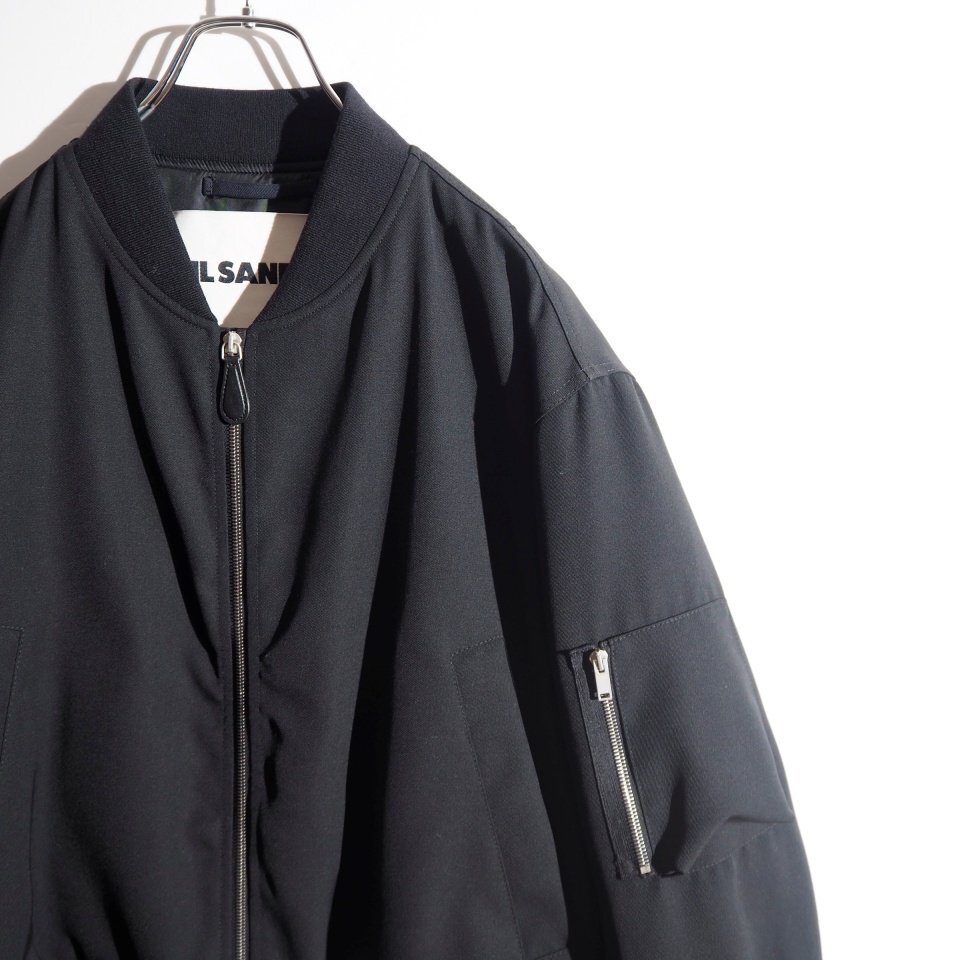 S1463P ▼JIL SANDER ジルサンダー▼ 24AW パデッド ウール ボンバージャケット ブラック 46 / J22BN0241 中綿 ブルゾン MA1 黒 秋冬 mks_画像2