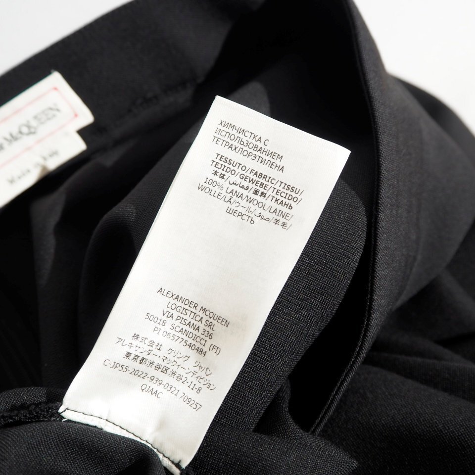 x7391P ▼ALEXANDER McQUEEN アレキサンダーマックイーン▼ ウール フック ドレープ ロングスカート ブラック 40 / 709257 QJAAC 秋~春mks_画像9