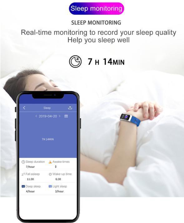 通知 睡眠モニター 健康管理 スマートウォッチ スマホ連動 血圧 振動 LINE/facebook/twitter iphone/android ブラック_画像8