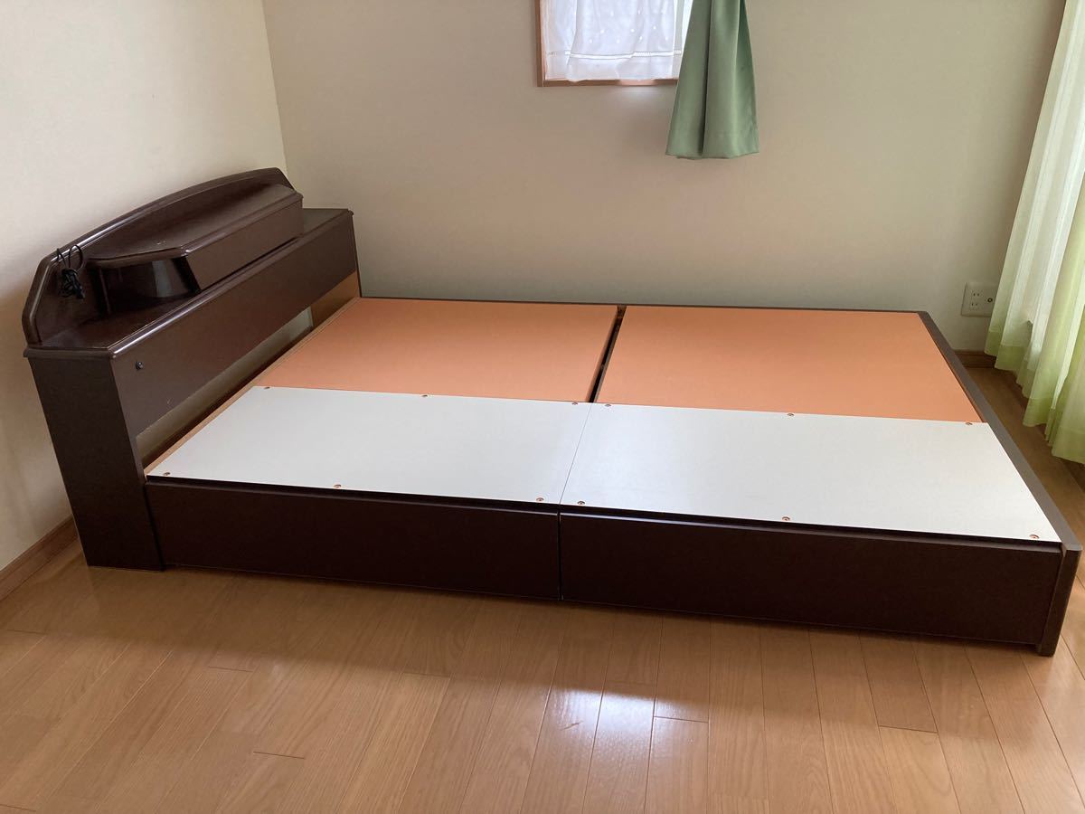 正規品直輸入】 ニトリベッドフレーム アザン浅型 ダークブラウン