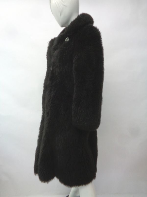  black Ram fur fur * coat american size 4