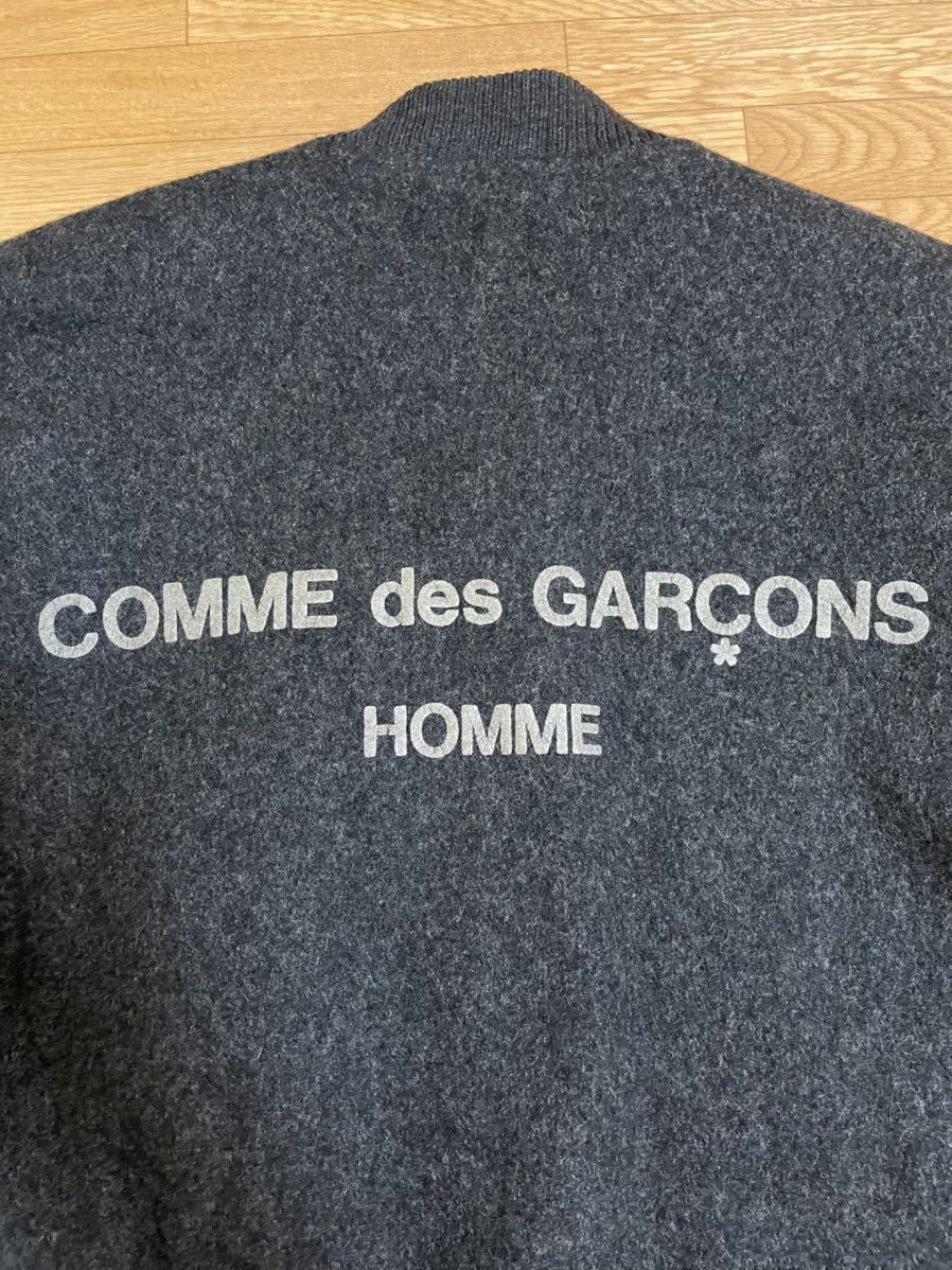 Comme des Garcons homme ロゴ スタジアム ジャケット 濃灰 M スタジャン バーシティー コムデギャルソンオム アンダーカバー オムプリュス_画像4