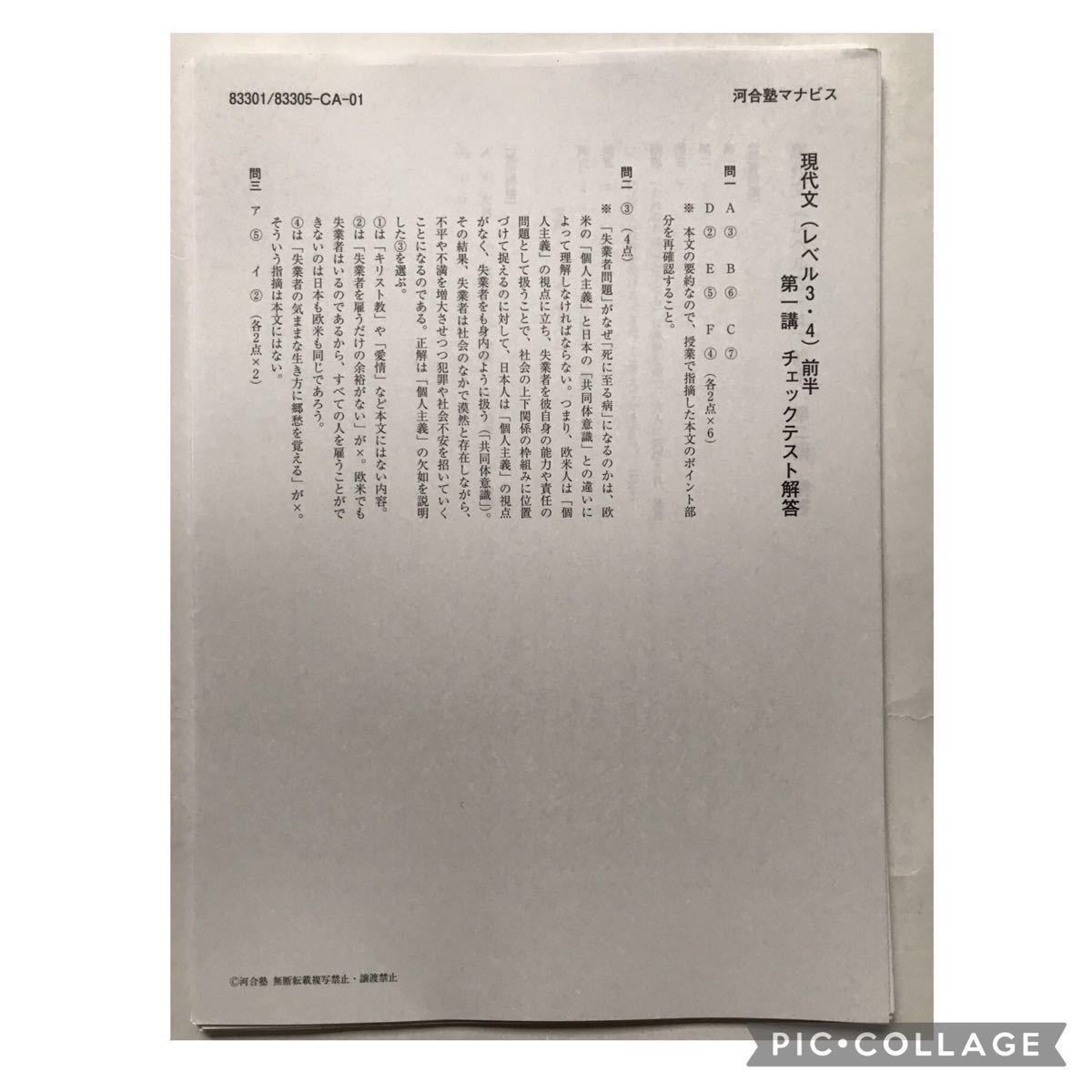 河合塾 マナビス テキスト 現代文 読解 国語 問題 応用 問題集 大学 受験 入試 私大 難関大 私立大 共通テスト 国公立