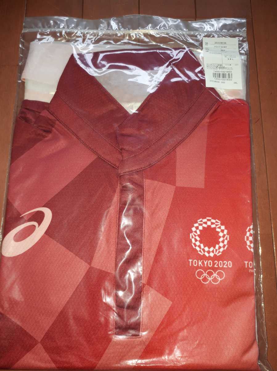 3XLサイズ 赤 新品 東京2020オリンピック パラリンピック 東京五輪審判員テクニカルオフィシャルユニフォーム ポロシャツ #ボランティア