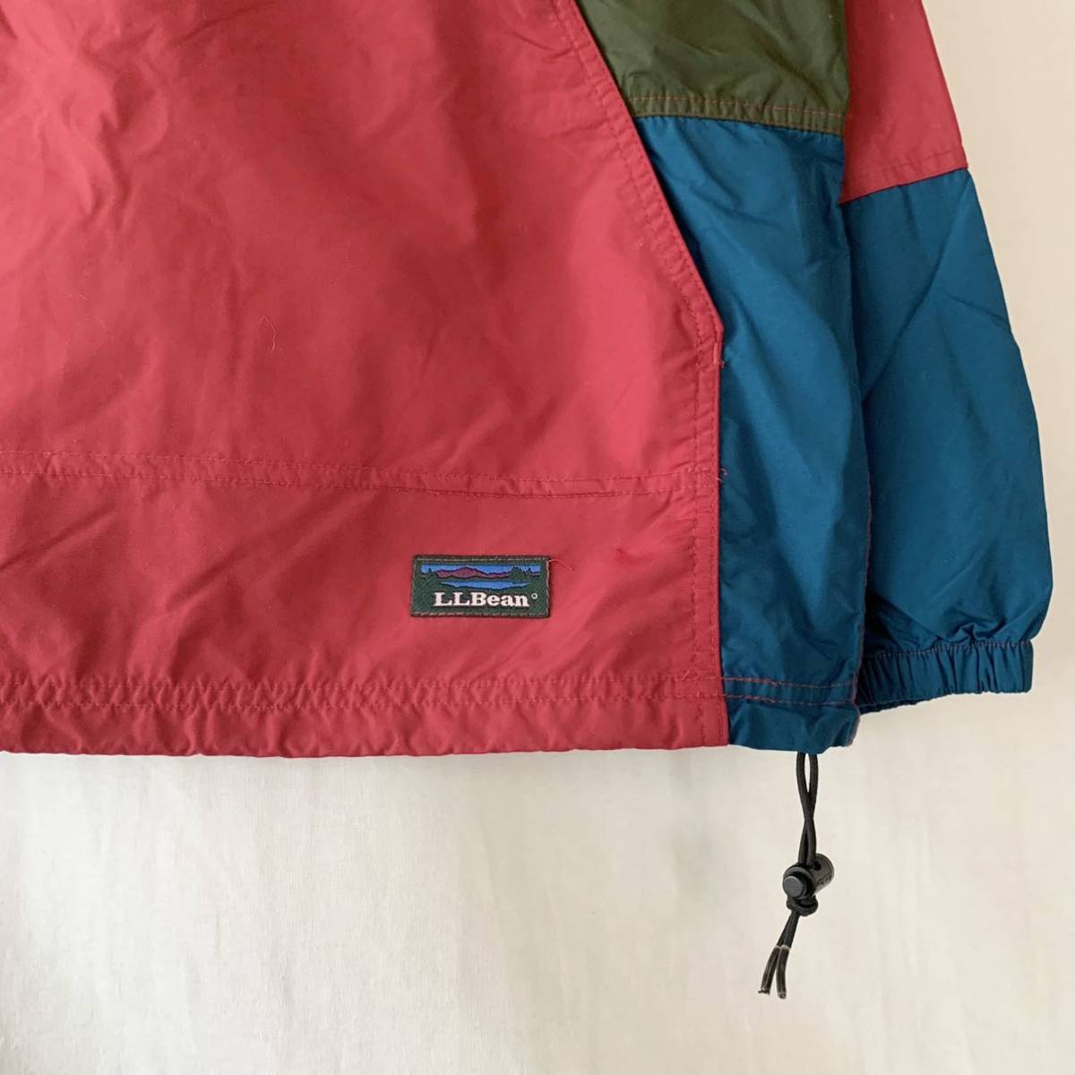 80s 90s L.L.Bean エルエルビーン アノラックパーカー チロリアン メンズ L程度 赤系 ヴィンテージ old_画像3