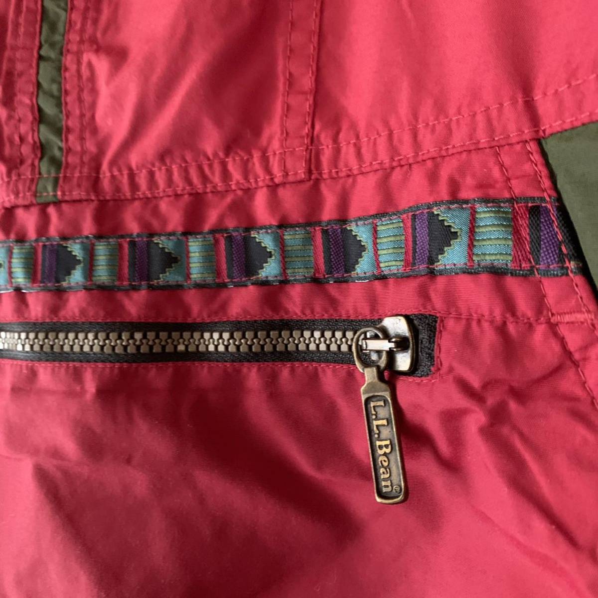 80s 90s L.L.Bean エルエルビーン アノラックパーカー チロリアン メンズ L程度 赤系 ヴィンテージ old_画像5