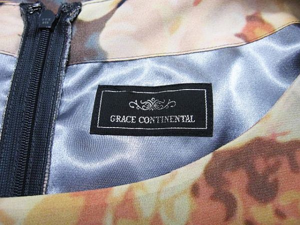 【美品】GRACE CONTINENTAL グレースコンチネンタル★ 長袖 ワンピース 花柄 ボーダーレース フレア S サイズ36 ■L25489SSS212-20-3_画像6