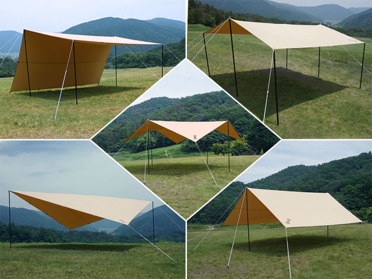 dod チーズタープsカーキ ビッグタープポール赤 二本 セット camping.com