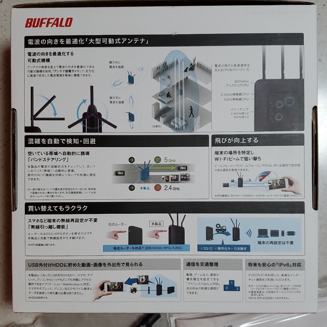 BUFFALO バッファロー WXR-1750DHP2 無線 ルーター wifi ワイファイ 無線LAN 親機