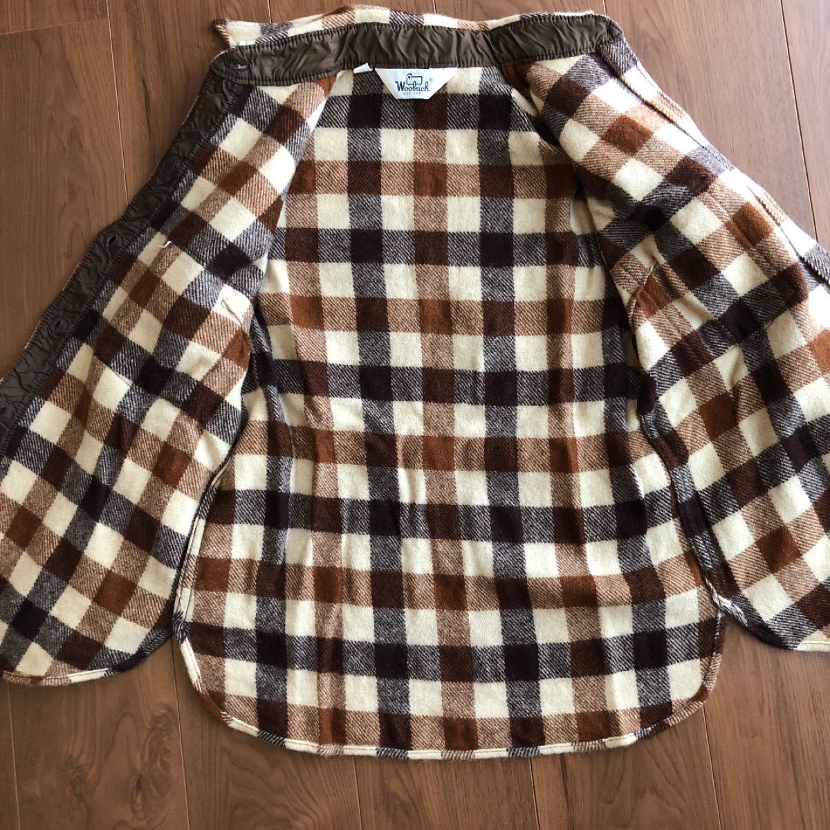 70's Woolrich 白タグ ウールフランネルシャツ ウールリッチ ブロックチェック ヴィンテージ  ビンテージ　USA