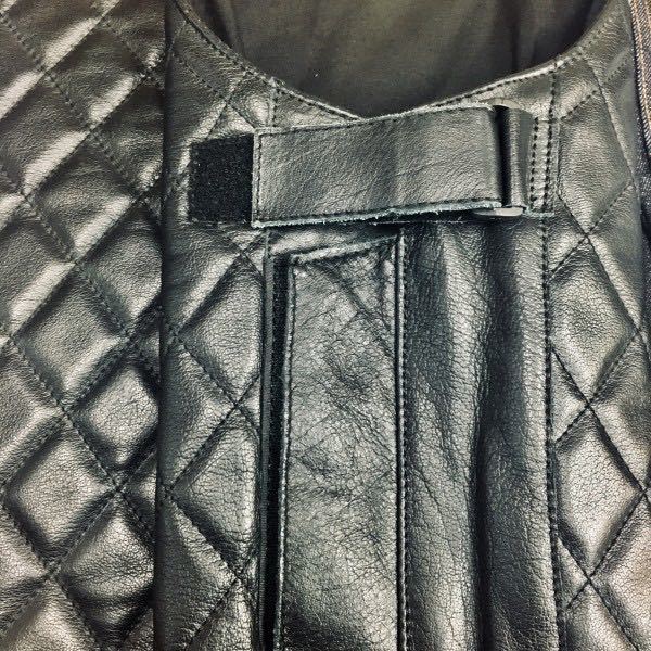  free shipping [HEAVY] diamond pad leg chaps original leather half chaps LEG CHAPS black XL /. windshield cold Biker touring 
