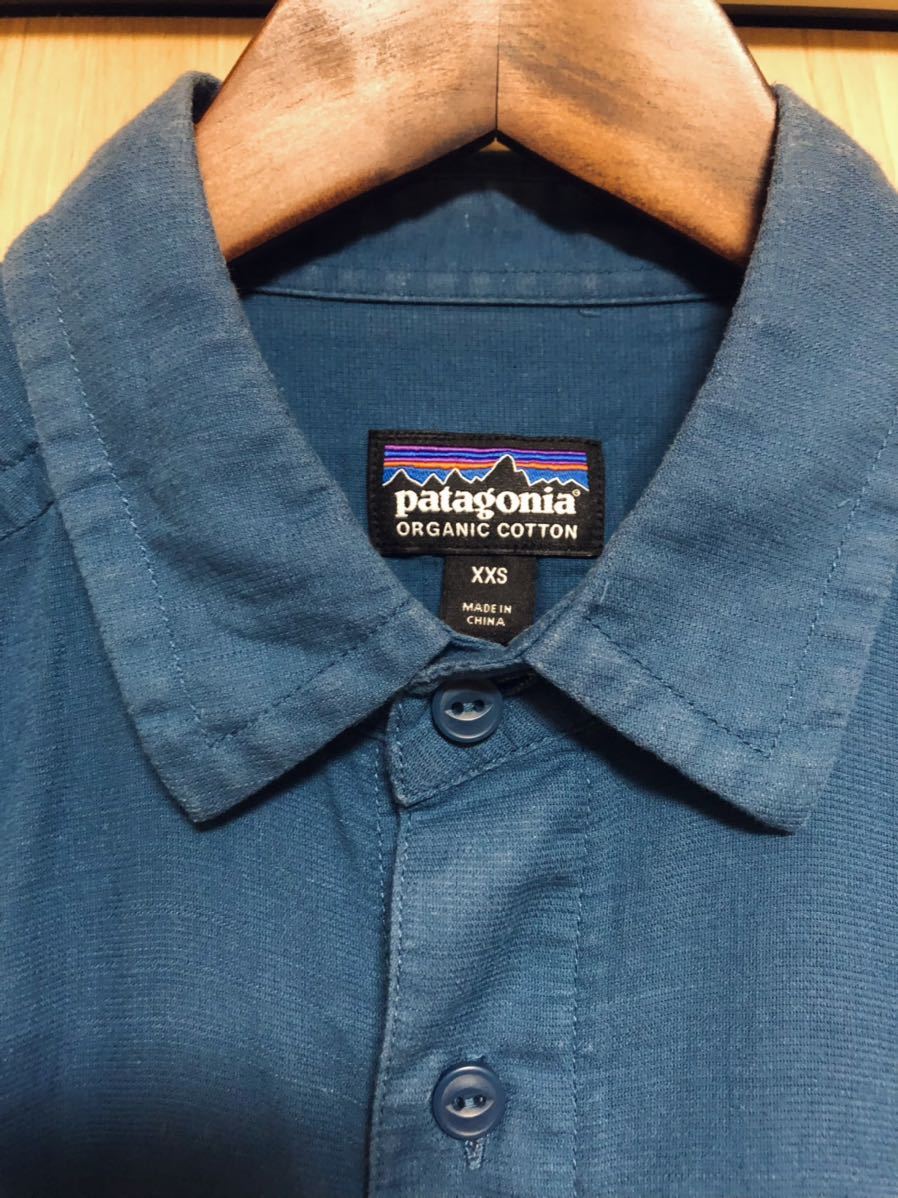【レア】長袖A/Cシャツ Patagonia (パタゴニア) 超軽量 Glass Bleu(GLSB) men's XXS オーガニックコットン 無地 通気性最高！の画像4