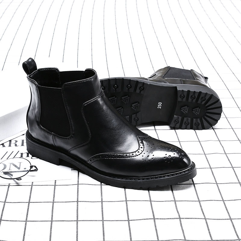 メンズ ショートブーツ マーティンブーツ 紳士靴 ライダース カジュアル ビジネス エンジニアブーツ シューズ ブラック 24cm~27cm_画像3