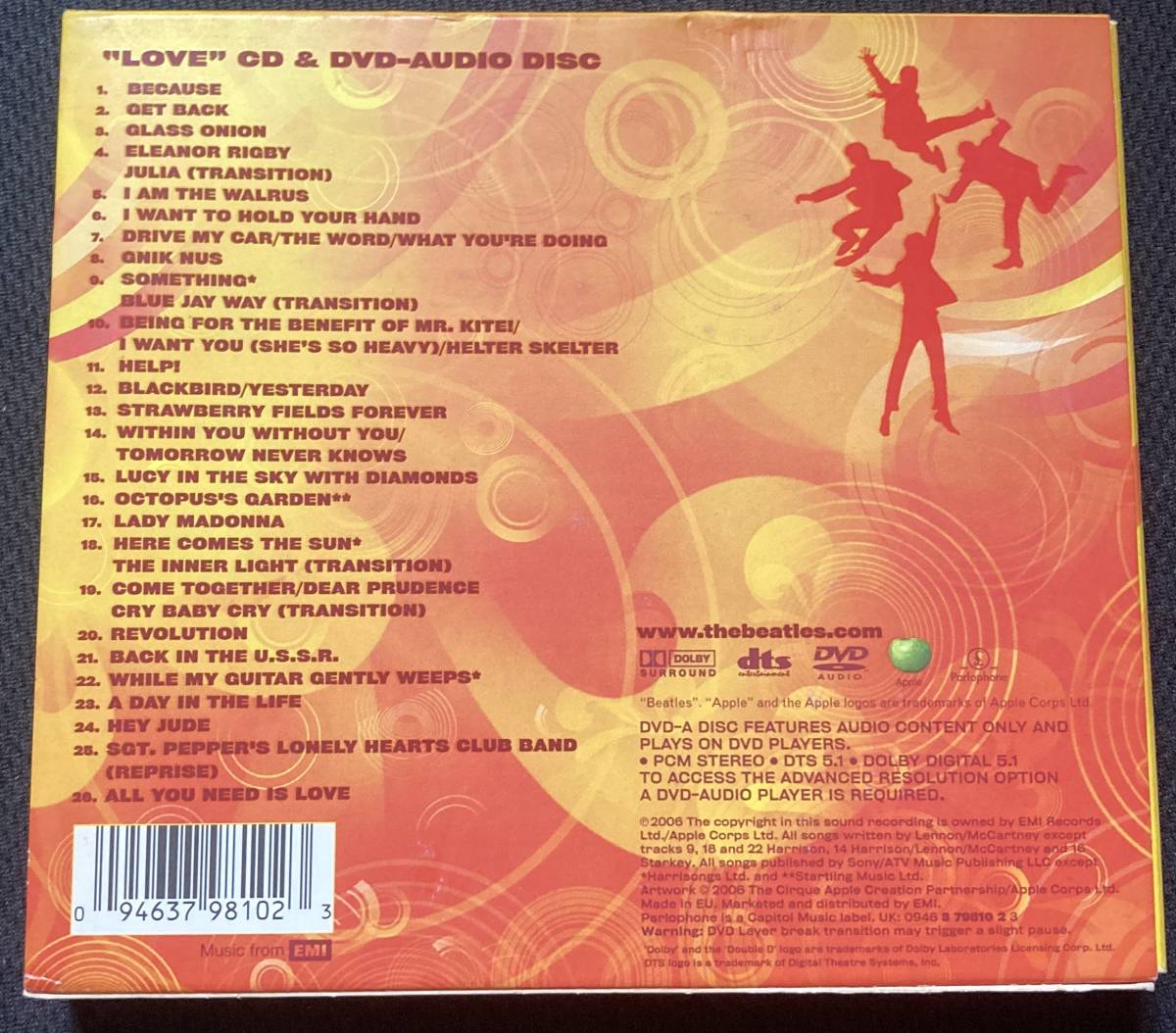 超貴重輸入盤／2枚組 THE BEATLES ビートルズ「LOVE（ラヴ ラブ）」  スペシャルエディション［CD+DVD-Audio］デジパック&ペーパースリーブ