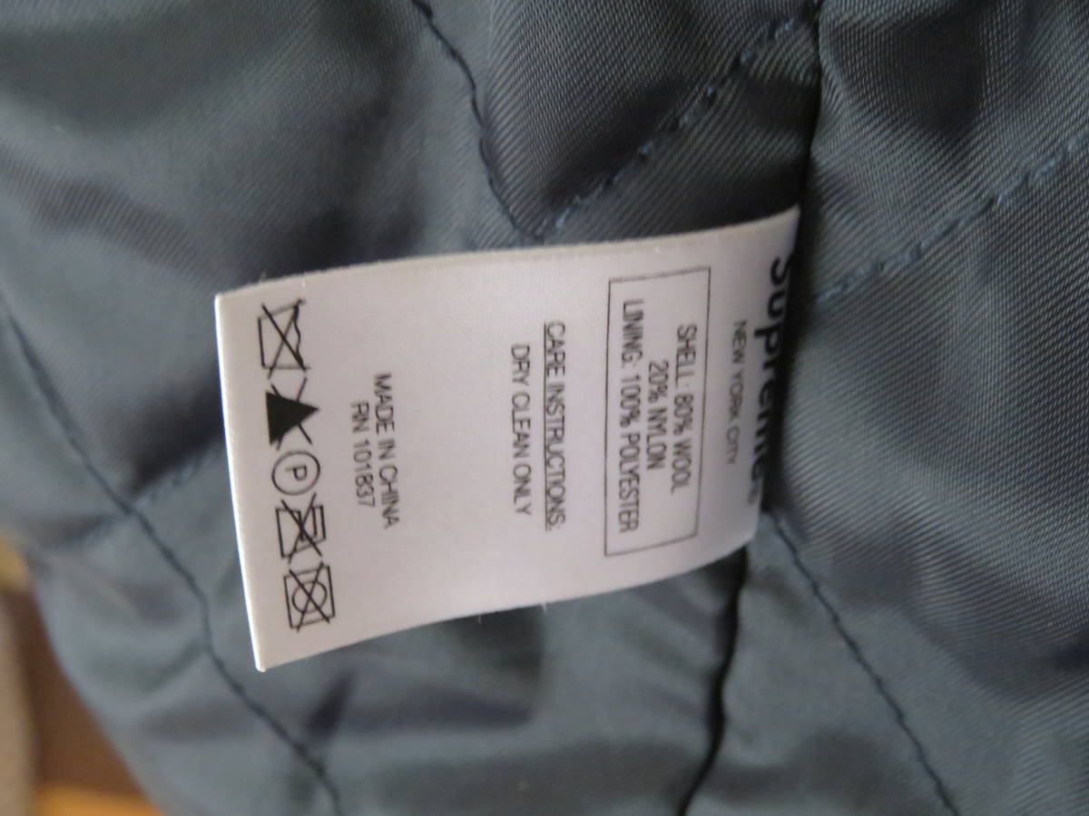 Supreme シュプリ－ム 白黒 CAPTAIN VARSITY アーチロゴ ウール　JKT サイズ S 中古程度良_9枚目画像 洗濯タグ確認画像程度良