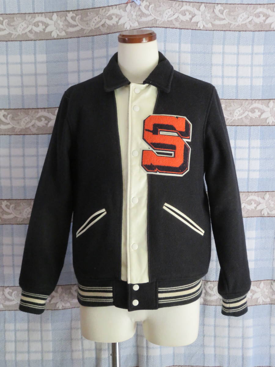 Supreme シュプリ－ム 白黒 CAPTAIN VARSITY アーチロゴ ウール　JKT サイズ S 中古程度良_1枚目画像 出品商品確認良使用感少程度良