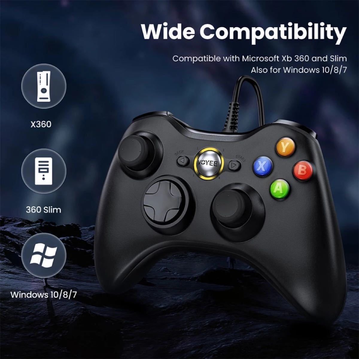 Xbox360デザイン 有線 ゲームパッド コントローラ